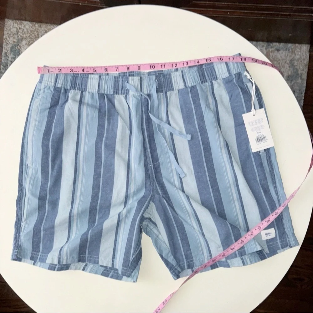 Katin Men’s 6” York Stripe Local Short Cotton Linen Blend Size XL New Blue